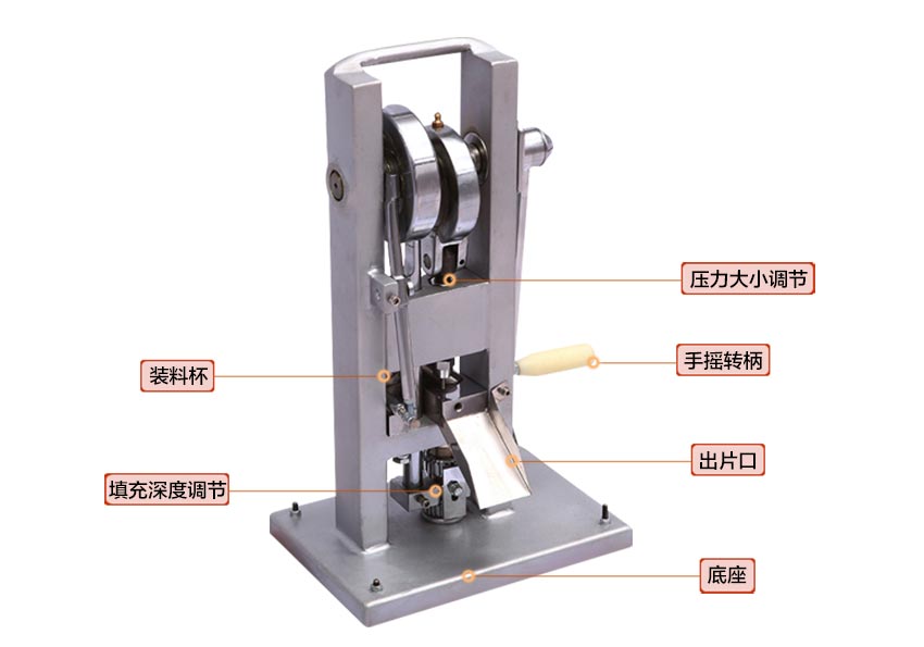 手搖式單沖壓片機結構